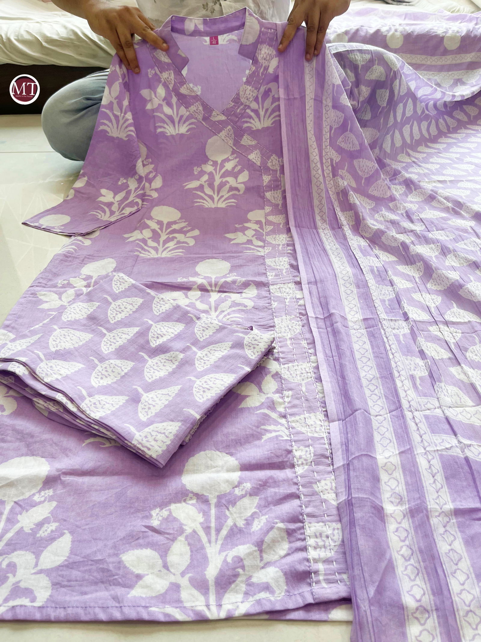 MT Special Cotton Printed Kurti With Bottom Dupatta Wholesale Market In Surat
